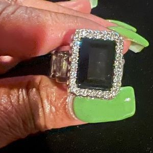 Glamorously Glitzy Black Ring